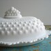 Vintage Fenton Milk Glass Hobnail Butter Dish