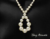 CLASSIC PEARL Loop Necklace, Custom Order, Free Earrings