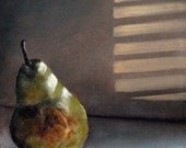 Pear Oil Painting, 8x10 Fine Art Print of Original 'Pear in Morning Light' Still Life by Vickie Sue Cheek