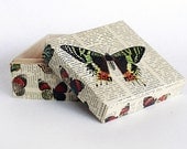 Keepsake box, Memory box, Decoupage Box, Jewelry Box,  Dimensions - 4,7 / 4,7 / 2,7 "