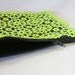 Clutch lime lace - large black, neon, vintage upcycled, large purse, hand painted accessory OOAK