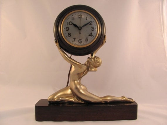 Clock Art Deco Nude By Sessions