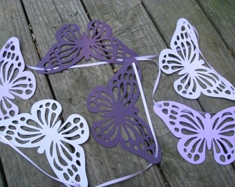 HUGE Butterfly Garland. 13 feet. Purple, Lilac, Lavender. Perfect For Weddings, Showers, Birthday, Home Decoration. Custom ORDERS Welcome.