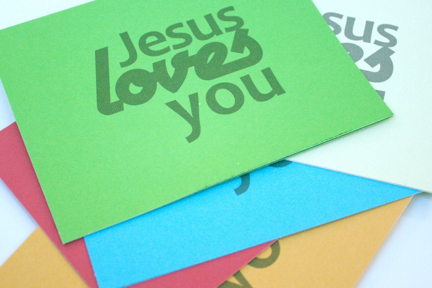 Jesus Loves Card in Multi, Set of 5 note cards ONLY ONE LEFT