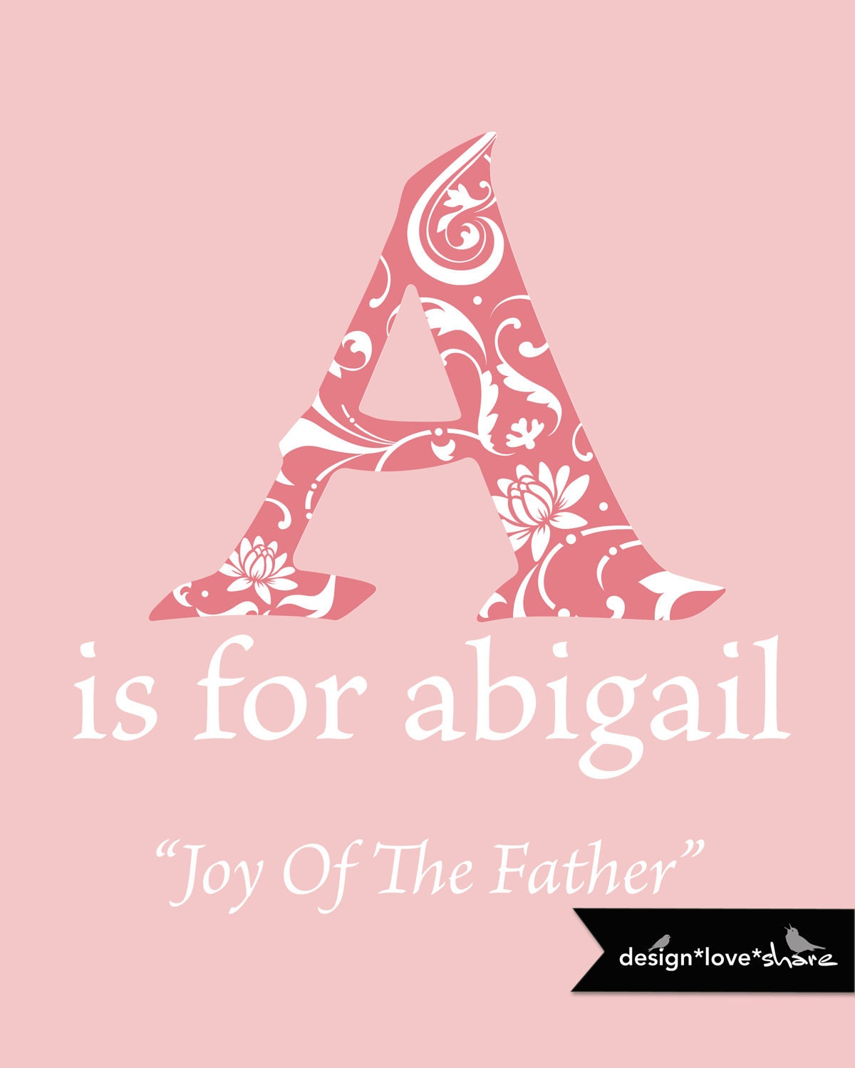 DIY Printable Baby Name Art Print- PERSONALIZED (8x10) //Any Name and Any Color Monogram
