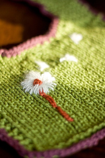 Knitting PDF PATTERN Dandelion Bib