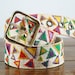 Vintage 70s Rainbow Tribal Belt - Embroidered Triangle - size 28 small