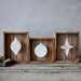 Set of Three : Lath Display Box & Letterpress Holiday Ornament
