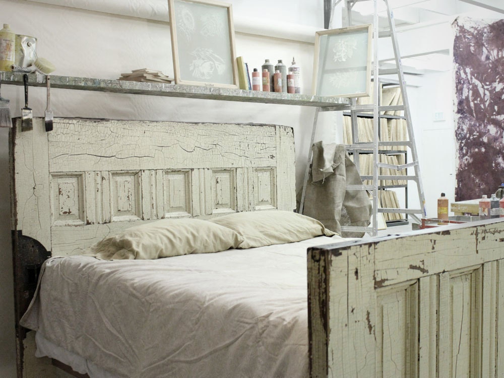 Queen-Sized Reclaimed Wooden Door Bed Frame