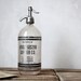 Vintage Seltzer Bottle : Property Of Union Seltzer Water Bottle Co.