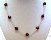 Chocolate Pearl Sterling Silver Choker Necklace