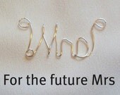 Bridal Jewelry, Mrs Pendant, Future Mrs, Custom Pendant Necklace, Personalized Wire Name Jewelry
