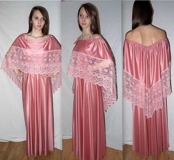 Vintage 70s Angel Sleeve Dress  Disco Dress  Prom Dress  Formal ...