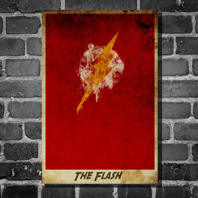 The Flash retro poster minimalist poster movie print The Flash art poster print 11x17