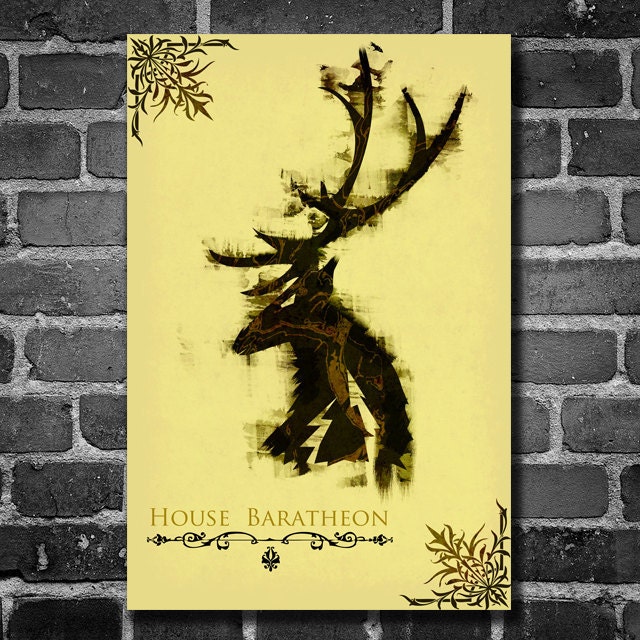 Game of Thrones movie poster minimalist poster animal poster 11x17 House Baratheon