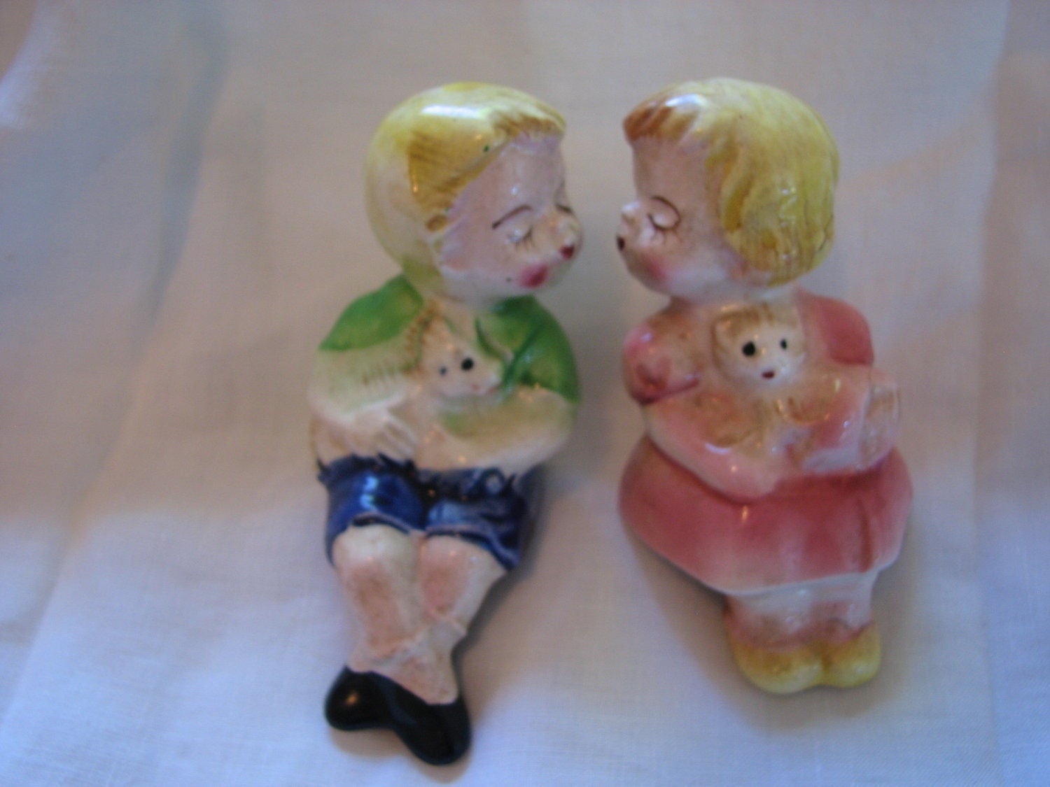 Vintage Kissing Kids Salt And Pepper