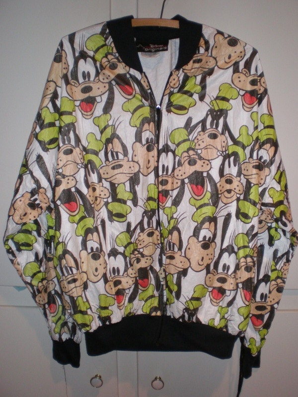 vintage crazy Goofy Expressions Disney 80s super thin windbreaker jacket adult M