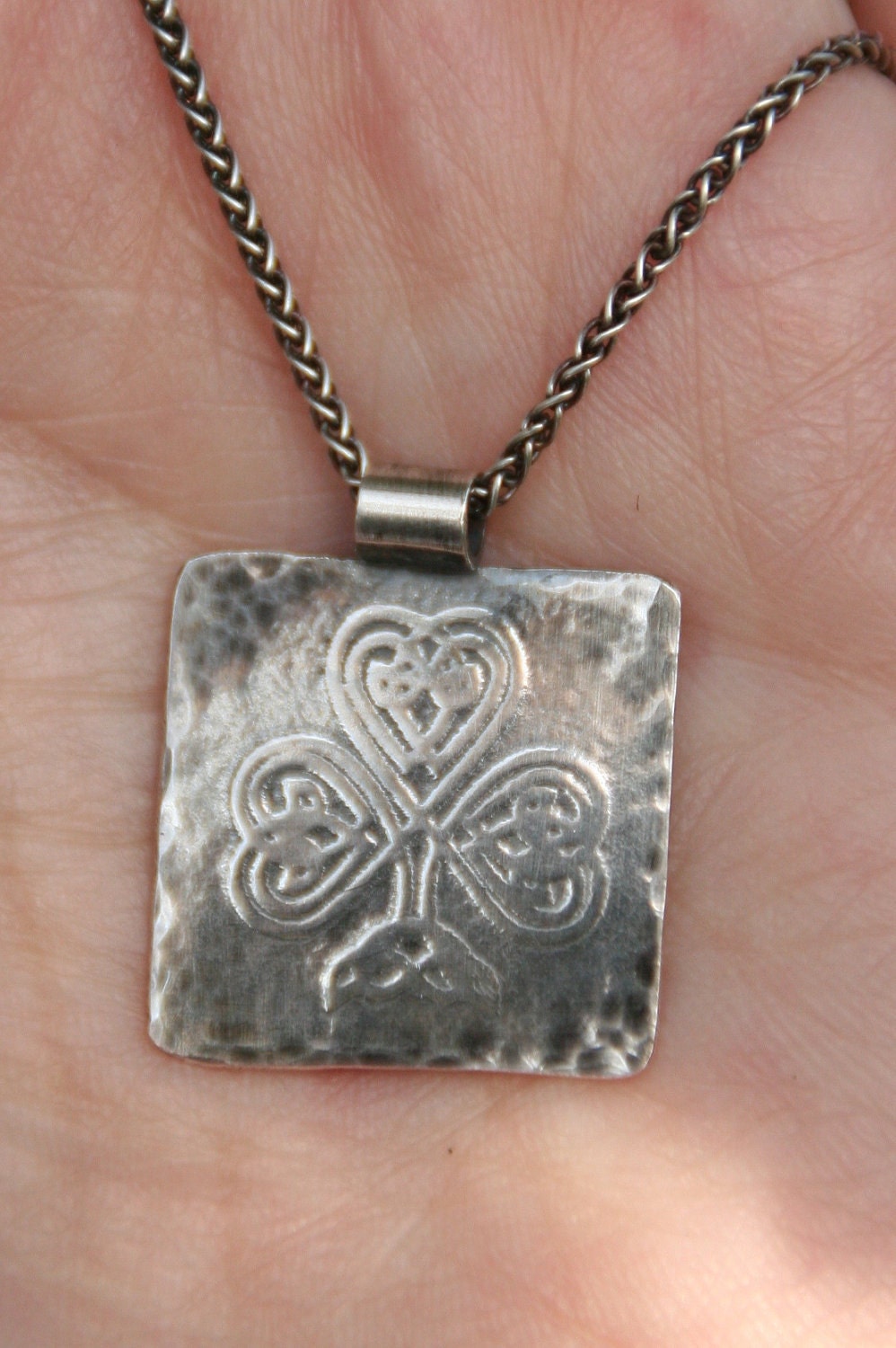 Luck of the Irish- Sterling silver shamrock pendant