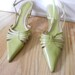 Women's Leather Shoes Designer AK Anne Klein Size 6 Slingback with Kitten Heel SALE