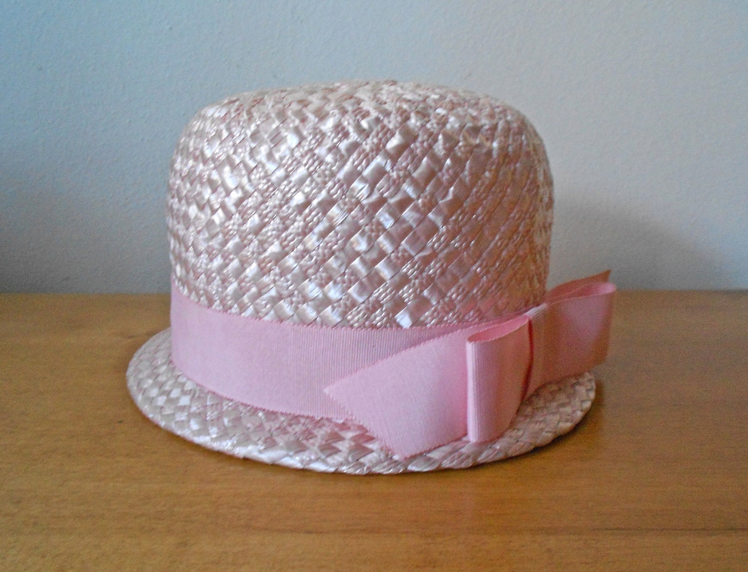 Vintage Ladies Pink Dress Hat Size 6 Mad Men Style - Mid Century Chic Union Made