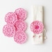 Pink crochet flower appliques for party table decor napkin ties jewelry making gift wrapping Shabby chic Easter decoration embellishment oht