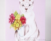 Buddy the cat illustrated greeting card