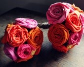 rustic bouquet set you pick the colors - 1 bridal - 4 bridesmaids - 5 piece total package