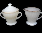 Vintage Fire King Creamer And Sugar