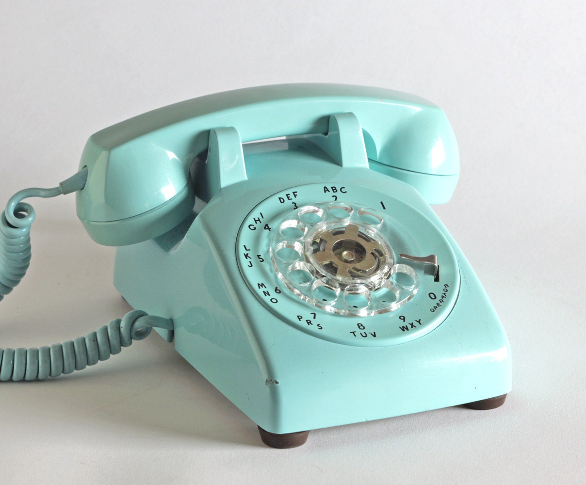 Turquoise Desk Phone - Model 500 - Designed by Henry Dreyfuss