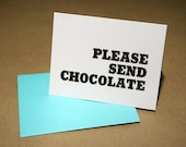 Please Send Chocolate Letterpress Card
