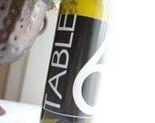 Modern Bold Table Number Custom Wine Bottle Labels