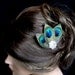 Peacock Hair Clip. Hand form peacock leaves Hair Clips.  -LISSA MARIE COLLECTION-