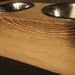 Wood Dog Dish Holder reclaimed hemlock barn beam Reserved for Erin