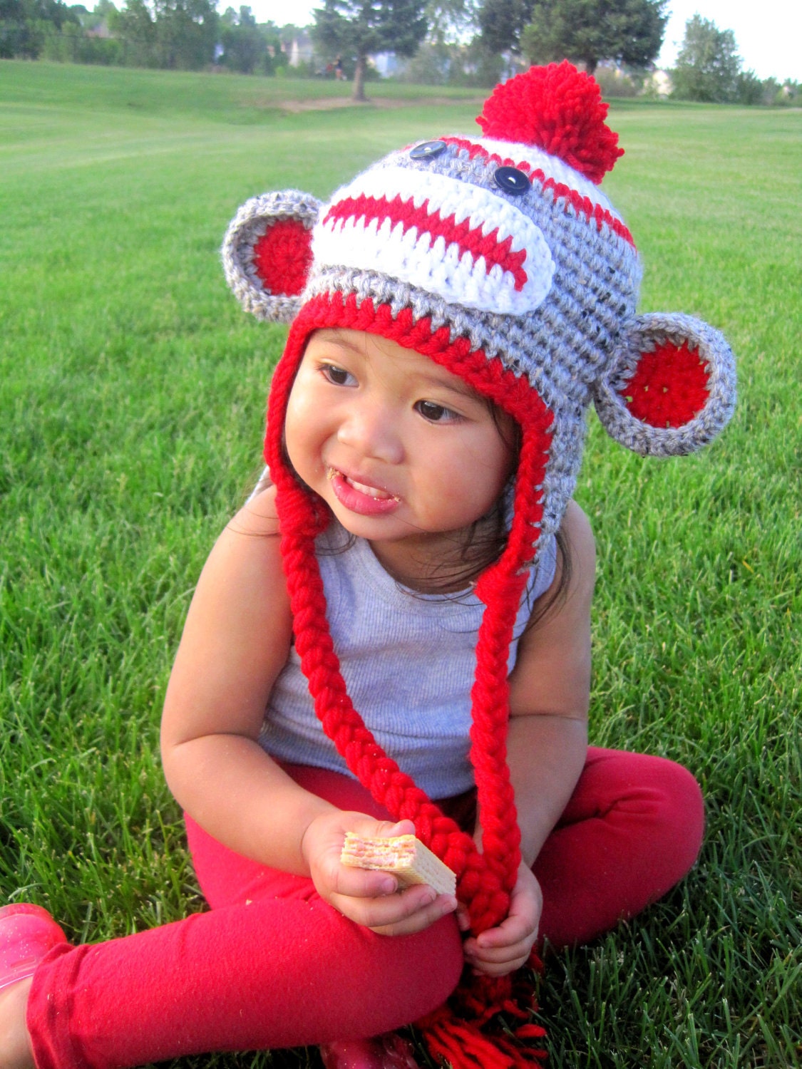 Red Classic Sock Monkey Newborn to 18 months
