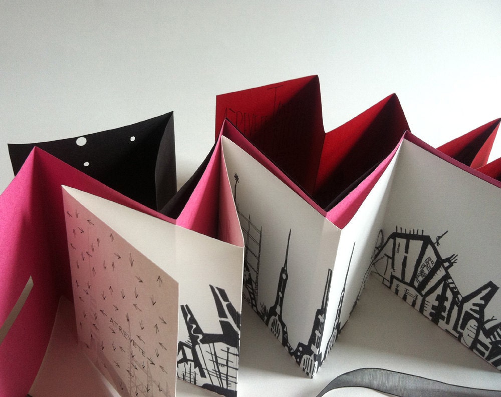 Concertina doodling/colouring book. Handmade artist book for artist you. Gift for artist. Unique art gift. Art for kids. Only 5 left.