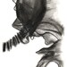 Charcoal drawing. Fine art print. Black and white art. Abstract art. Stormy art. Art gift for him. Dark shadows.