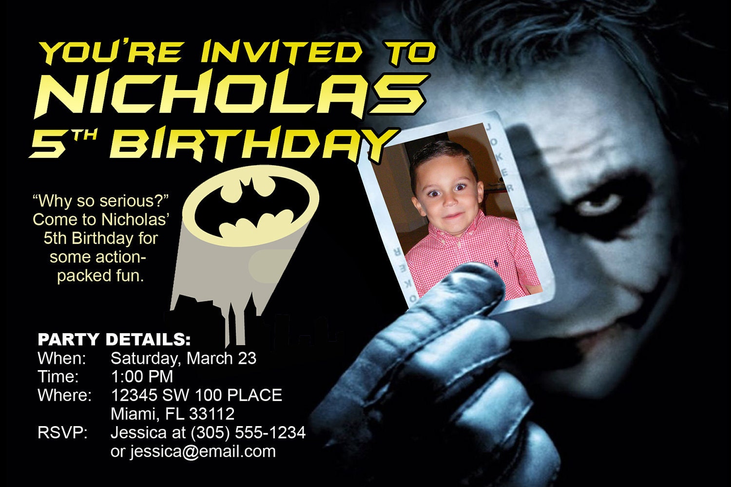 Bat Man Invitations