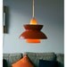 RESERVED - Vintage Danish lamp. Søværnspendel. Louis Poulsen. 1950s. Orange and white aluminum. Navy Pendant