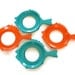 8 Paper Plate Holders from Plate-Mate, Aqua and Orange Fish