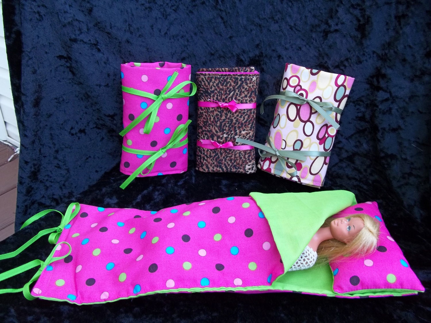 barbie ken sleeping bag Barbie Skiper sleep over baby doll girl Party Favor oversized double tie
