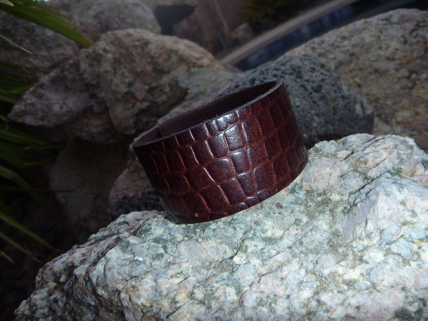 Brown Leather Bangle/Cuff Bracelet . Unisex