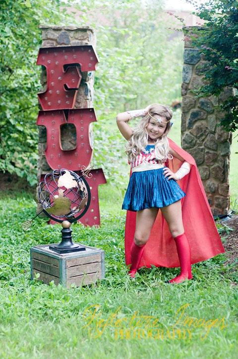 Featured in the October issue of Parenting Magazine, Captain America Inspired Girl's Costume, Super Hero Costume