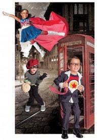 Featured in the October issue of Parenting Magazine, Captain America Inspired Girl's Costume, Super Hero Costume
