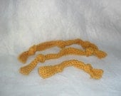 Dog Toys. Set of 3 Yellow Crochet Dog Ropes.