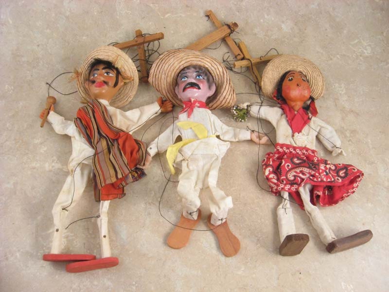 Three Vintage Mexican Puppets by DrStrangeGoods
