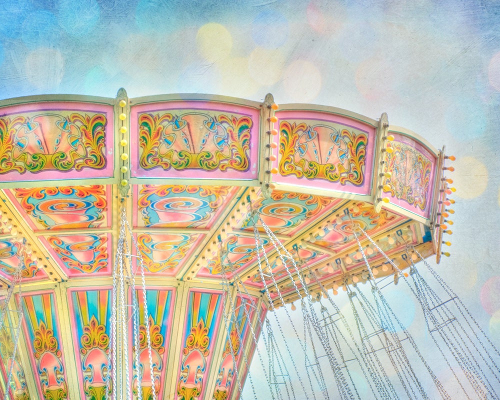 Nursery Decor, Child Decor Wall Art, Summer Pastel Carnival Photography, Circus Photograph, 8x10 Print