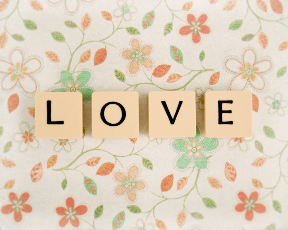 Love Art Photograph, Romantic Pastel Photograph Print, Pretty Floral Wall Decor