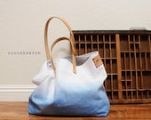 TOTE BAG...Blue (with leather strap)....large size