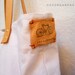 CANVAS TOTE BAG..purple (with leather strap)....medium size