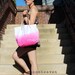 CANVAS TOTE BAG..purple (with leather strap)....medium size